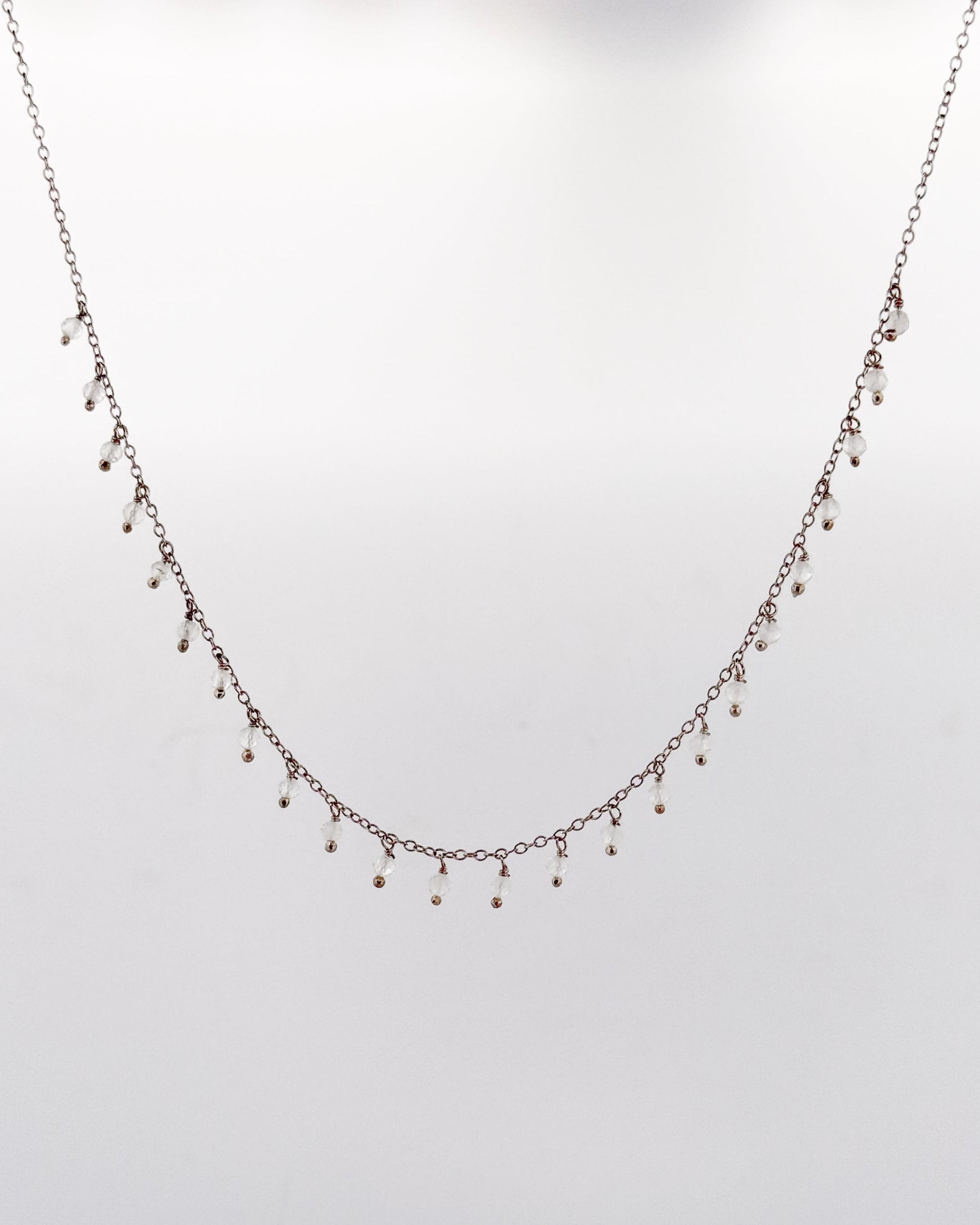 Collar Coral Silver - Piedra Luna