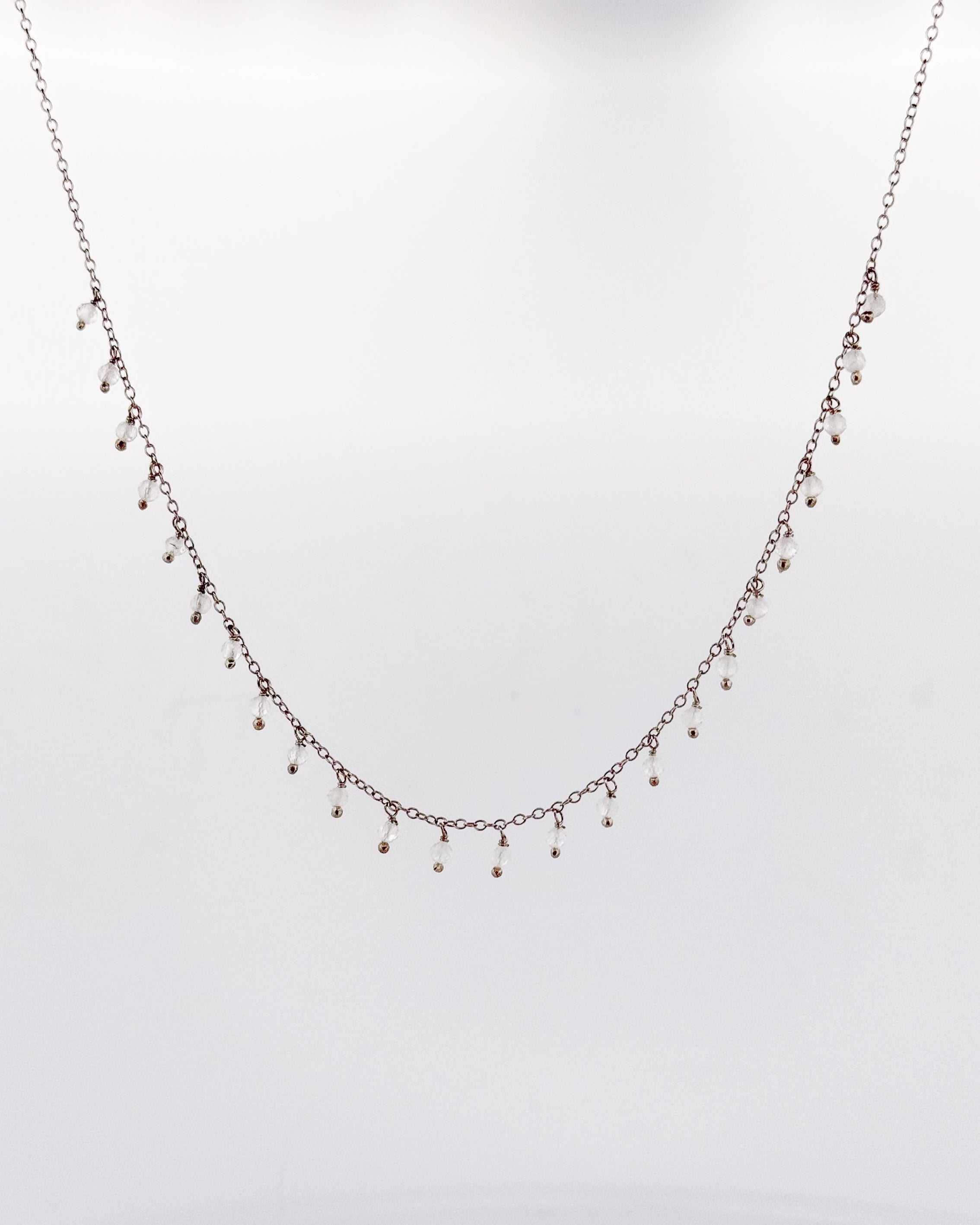 Collar Coral Silver - Piedra Luna