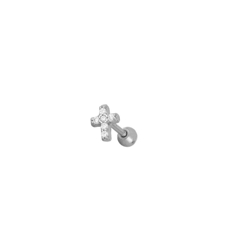Piercing Brille Cross Silver