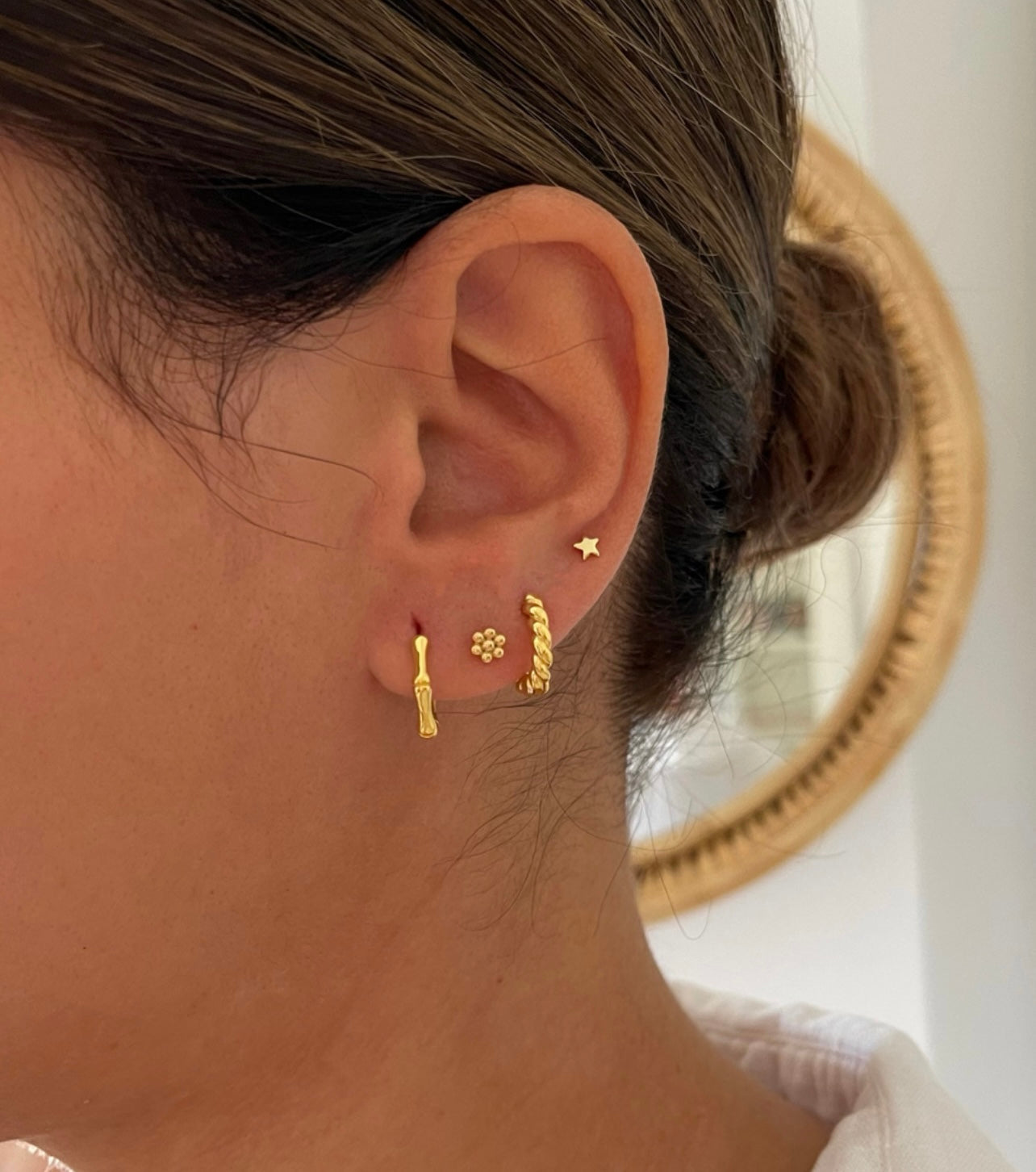 Mini Gold Flower Earrings