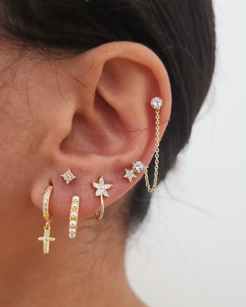 Pendientes Cruz Dama Silver