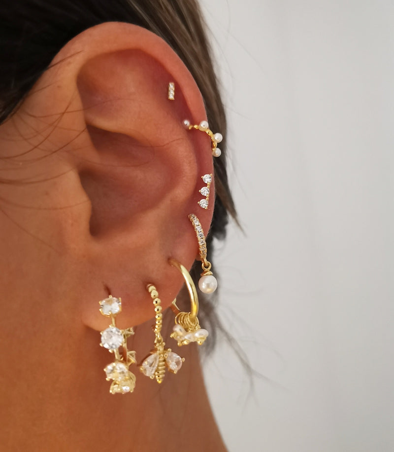 Pendientes Argelia White Silver