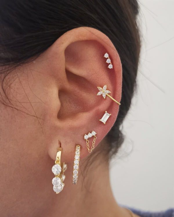Pendientes Cristaly Black Gold