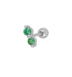 Piercing Basset Green Silver