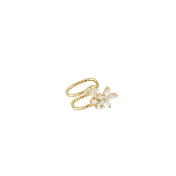Earcuff Double Flor Gold