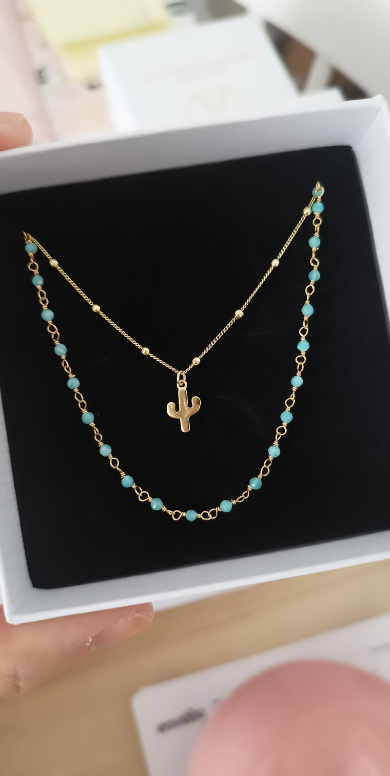 Collar Amazonita Gold