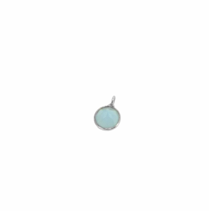 Charm Stone Green Silver
