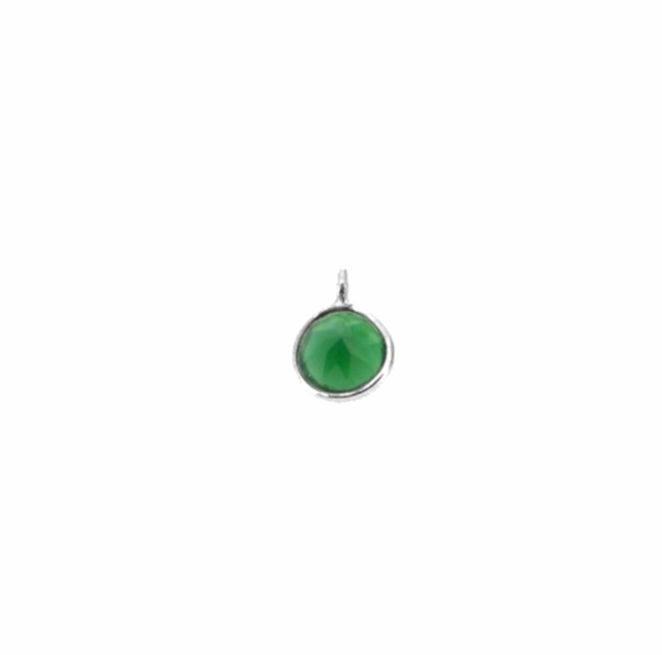 Charm Stone Green Silver