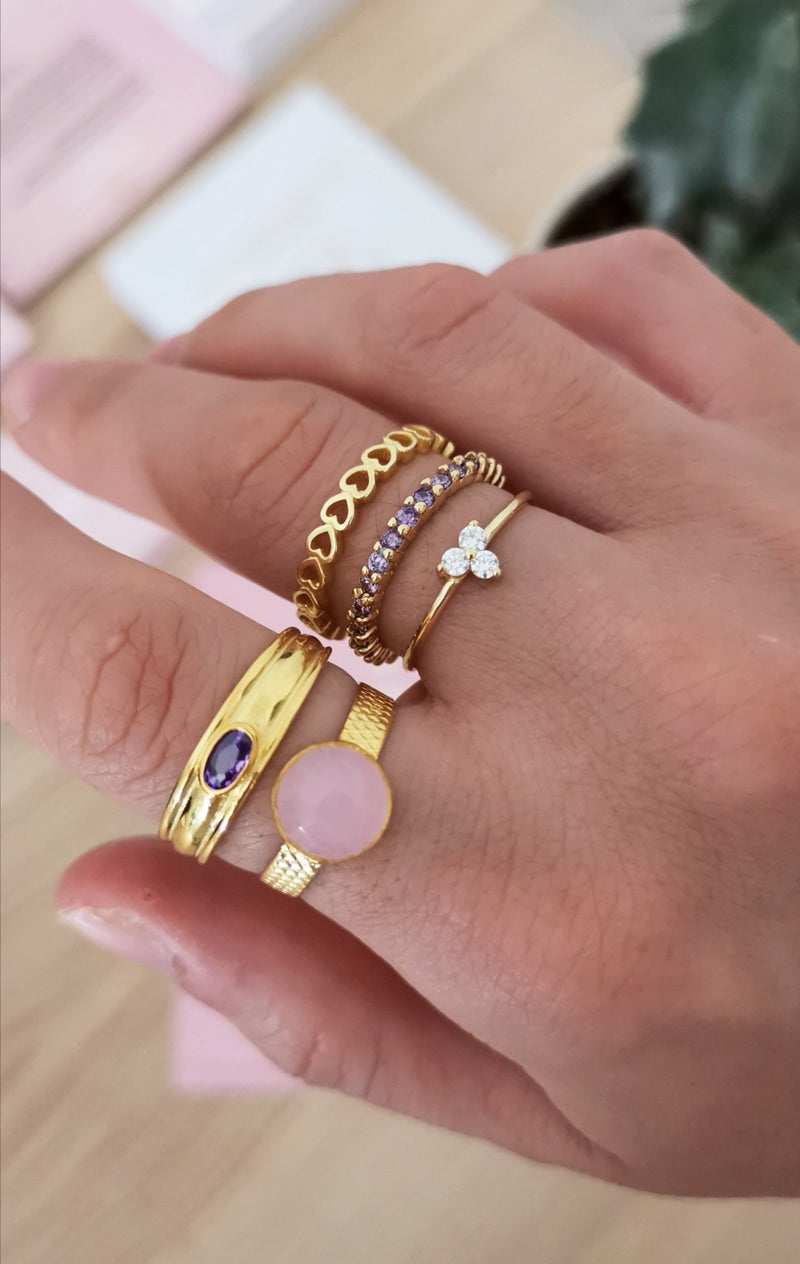Anillo Julie Pink Silver