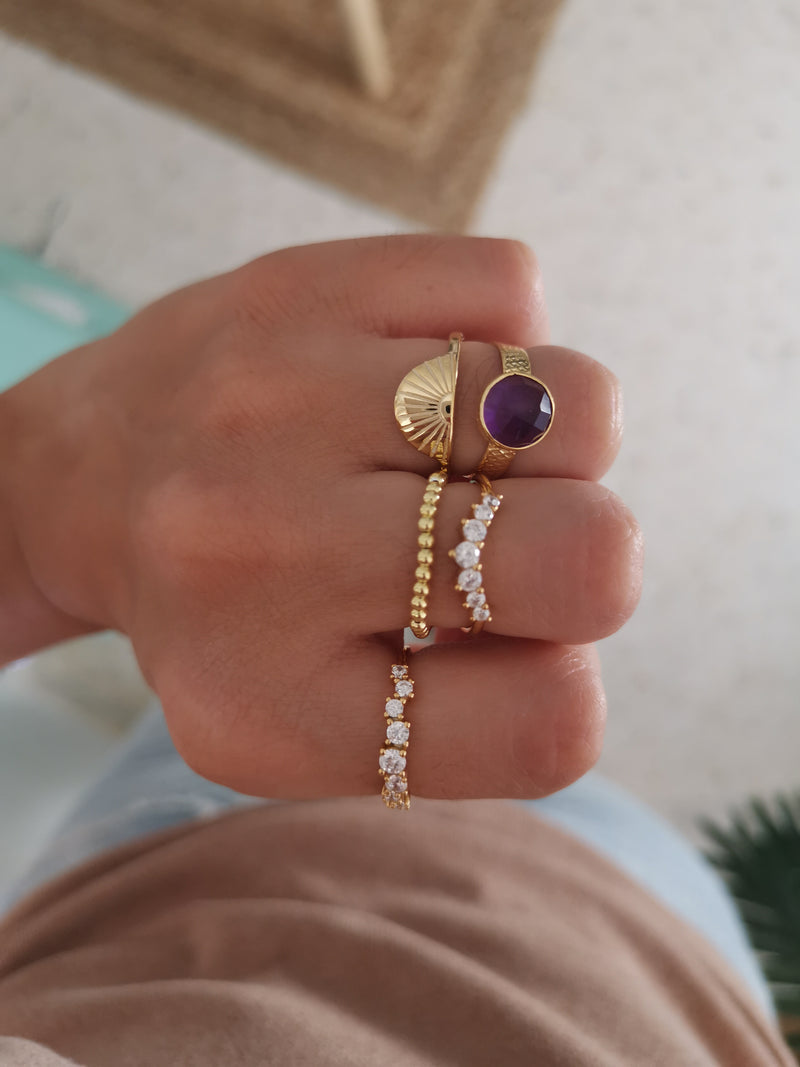Anillo Julie Violet Silver