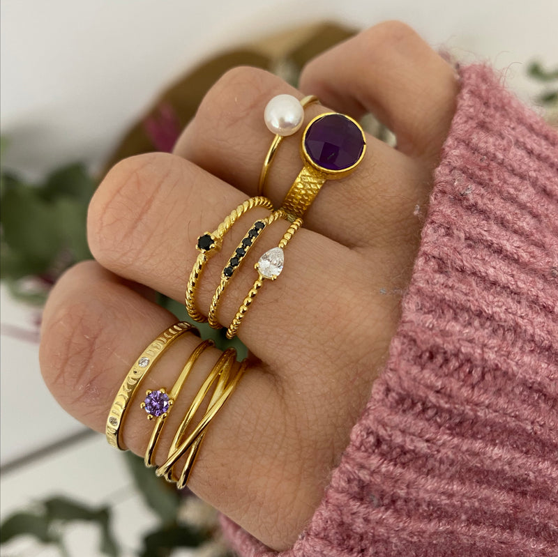 Anillo Julie Violet Silver