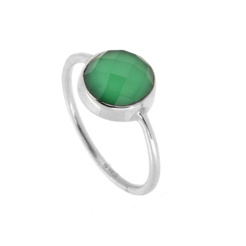Anillo Stone Green Silver