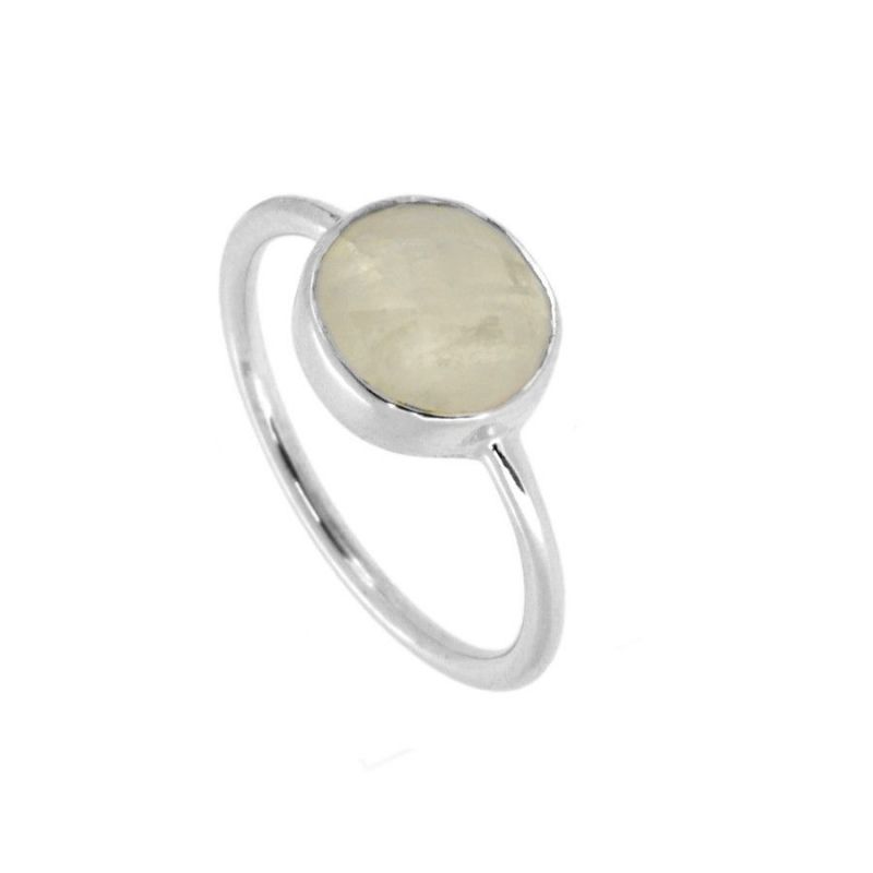 Anillo Stone White Silver