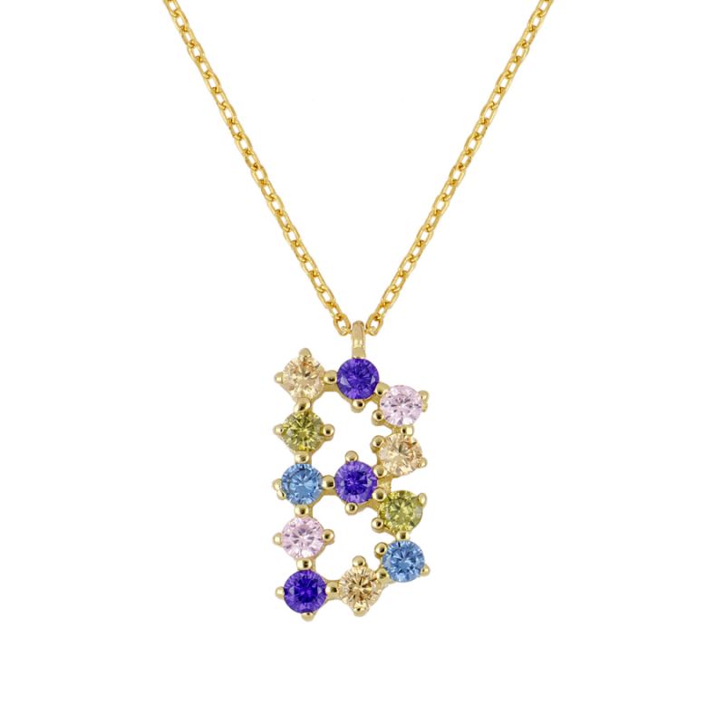 Goldkette mit farbigem Buchstaben