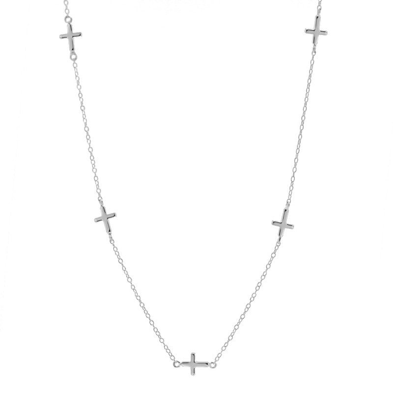 Collar Multi Cross Silver