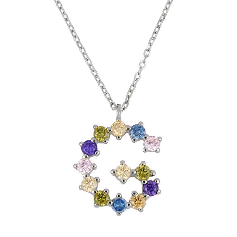 Collar Colour Letter Silver