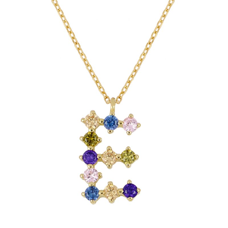 Goldkette mit farbigem Buchstaben