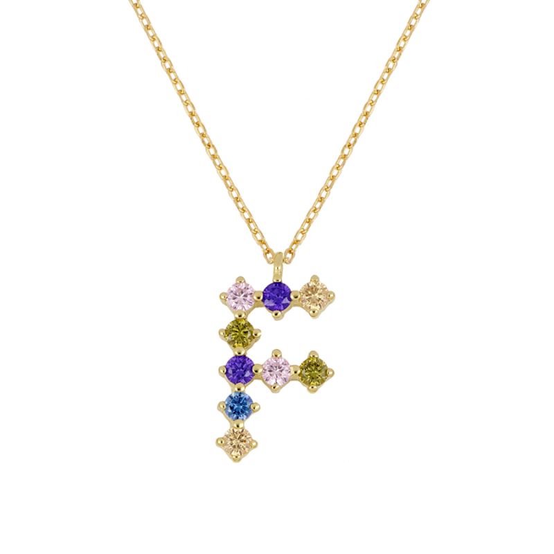 Goldkette mit farbigem Buchstaben