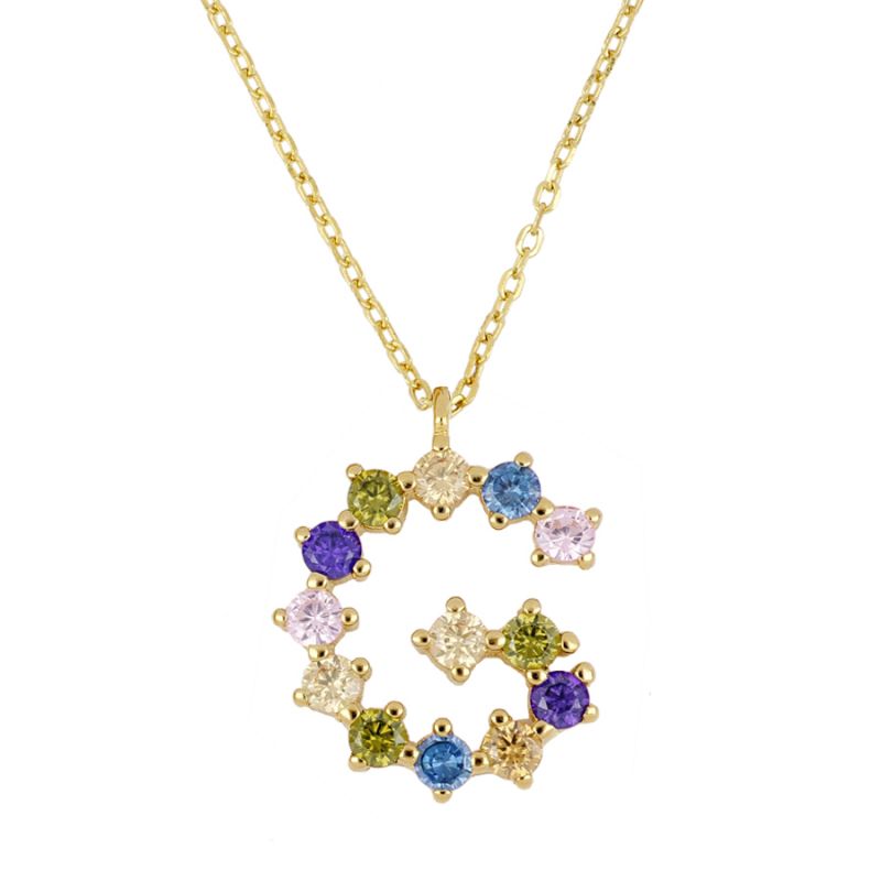 Goldkette mit farbigem Buchstaben