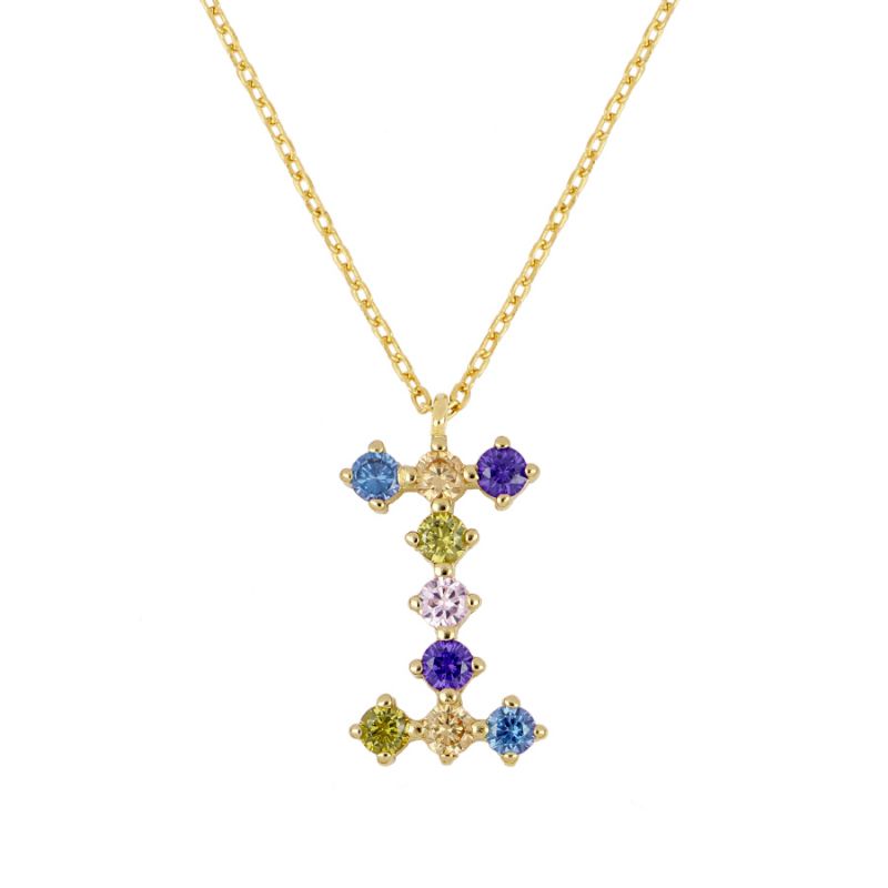 Goldkette mit farbigem Buchstaben