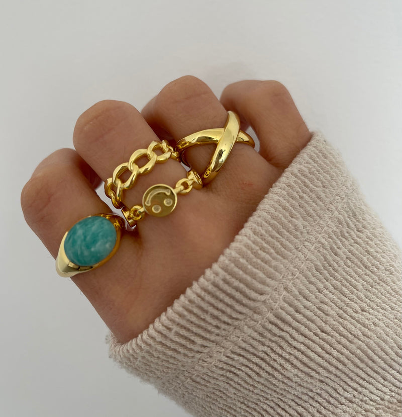 Anillo Ivy Blue Gold