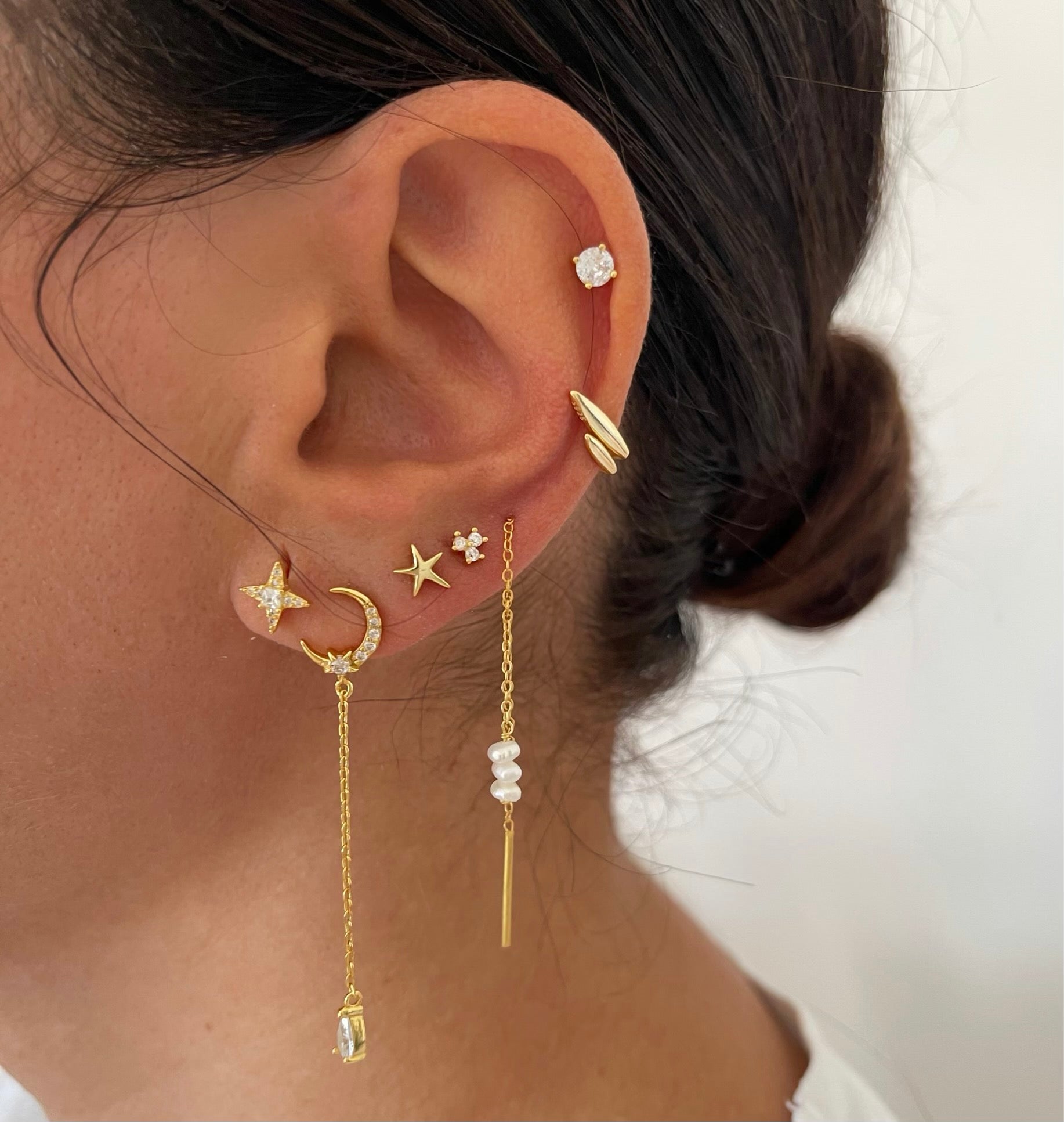Moon Sandy Silver Earrings