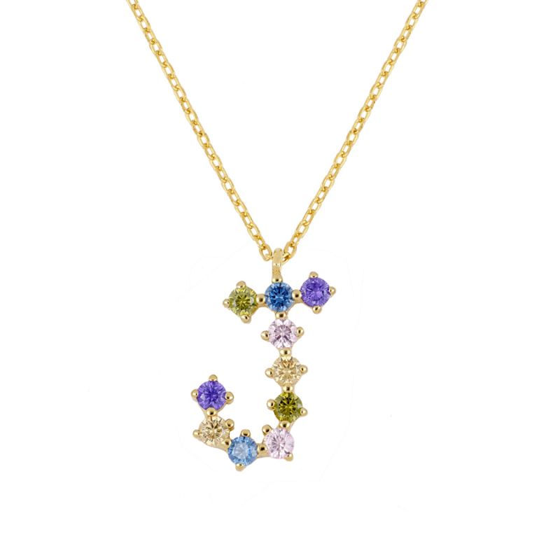 Goldkette mit farbigem Buchstaben