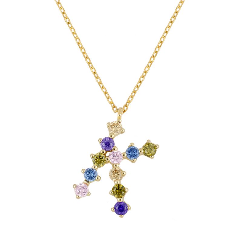 Goldkette mit farbigem Buchstaben