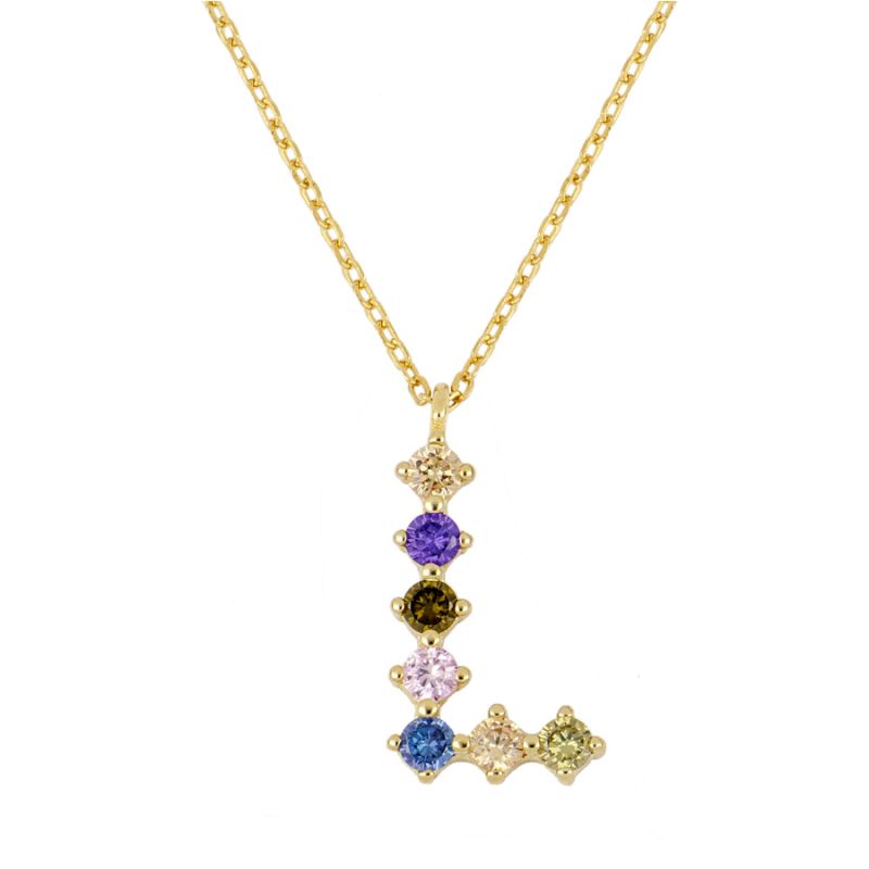 Goldkette mit farbigem Buchstaben