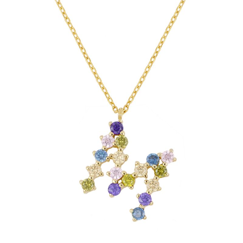 Goldkette mit farbigem Buchstaben