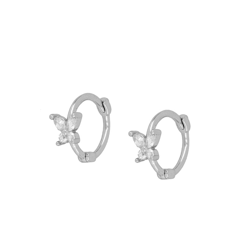 Pendientes Aro Shine Butterfly Silver