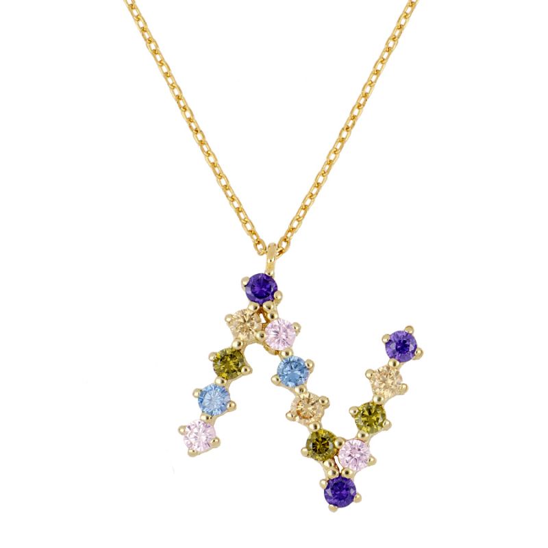 Goldkette mit farbigem Buchstaben