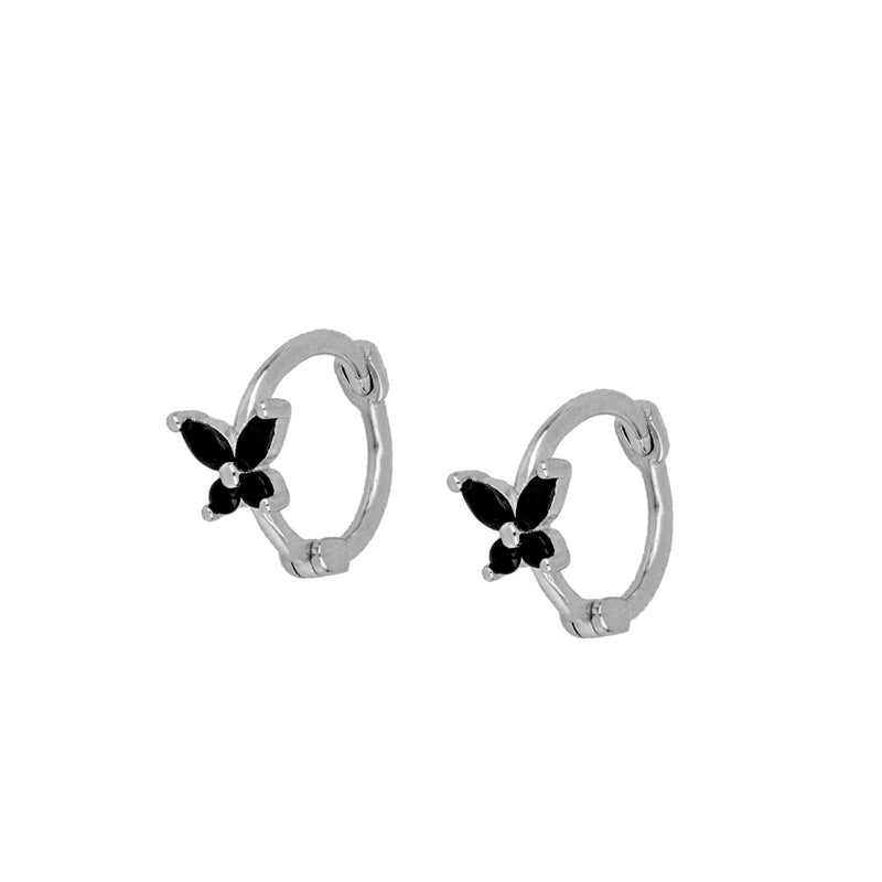 Pendientes Aro Shine Butterfly Silver