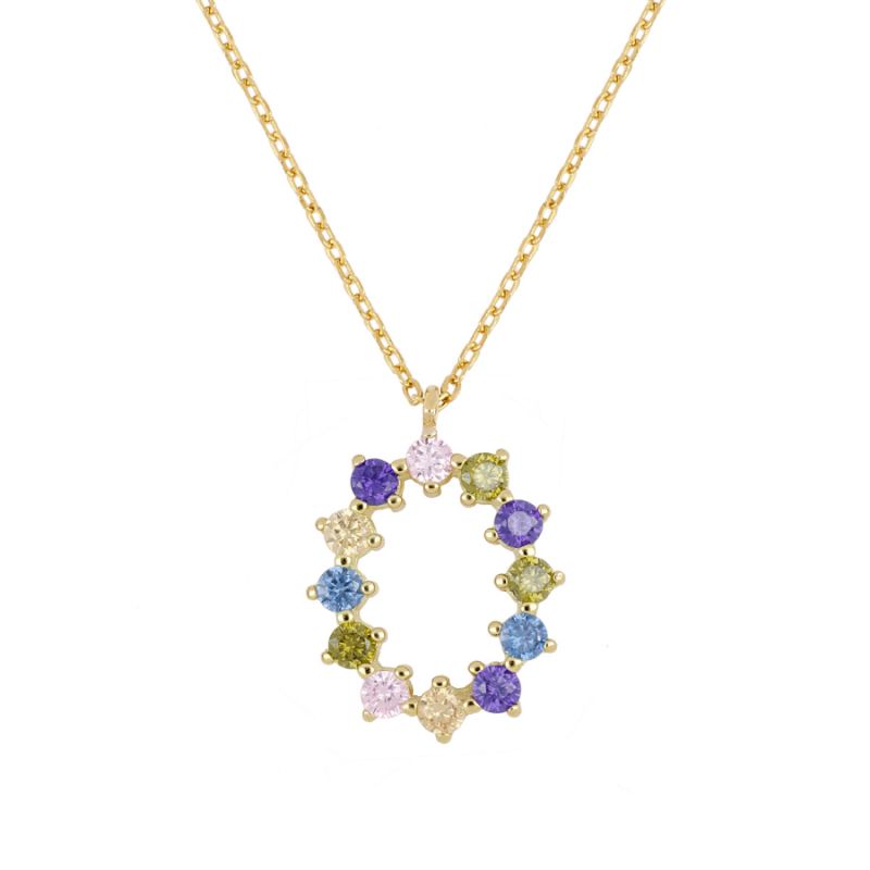 Goldkette mit farbigem Buchstaben