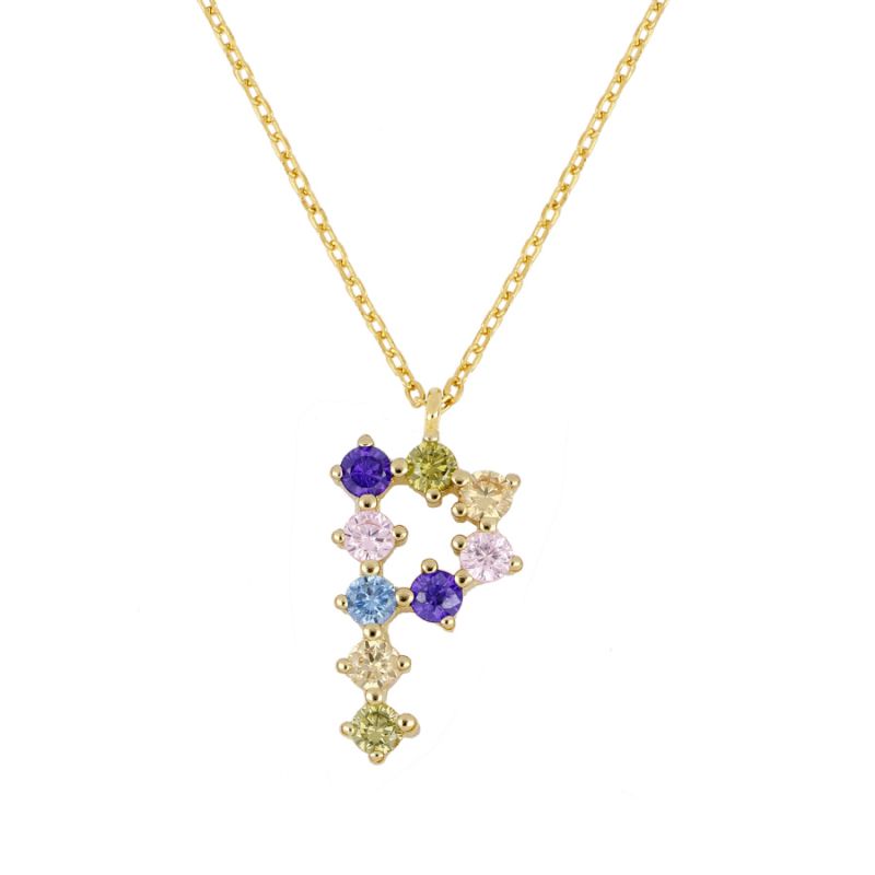 Goldkette mit farbigem Buchstaben
