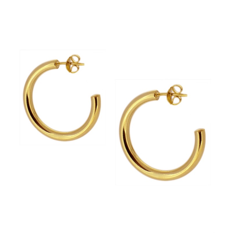 M Gold Hoop Earrings