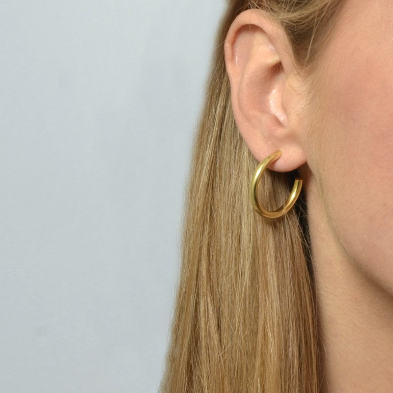 M Gold Hoop Earrings