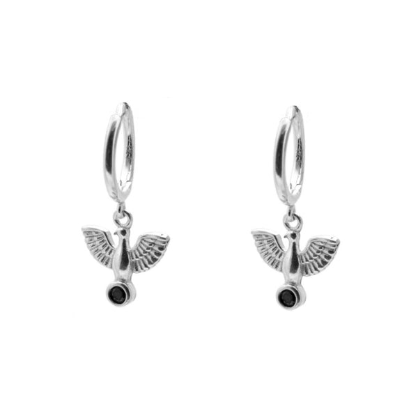 Pendientes Naroa Black Silver
