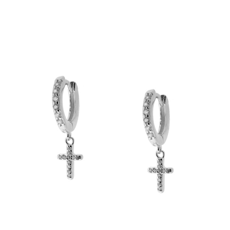 Pendientes Cruz Dama Silver