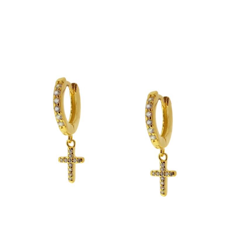 Pendientes Cruz Dama Gold