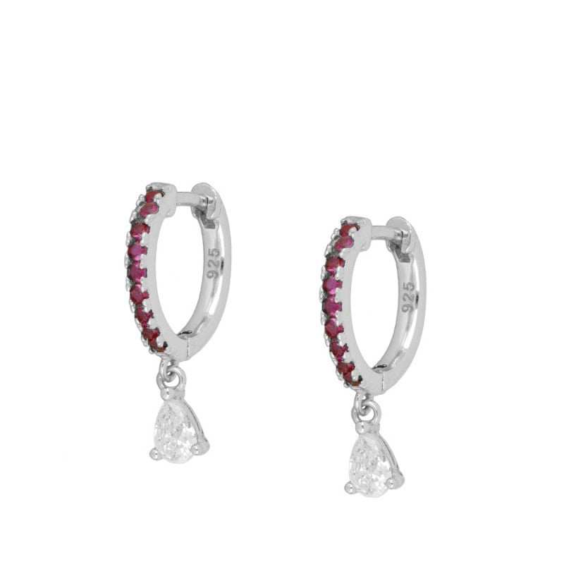 Pendientes Naset Fucsia Silver