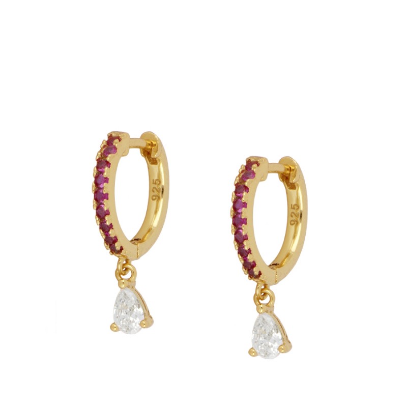 Pendientes Naset Fucsia Gold