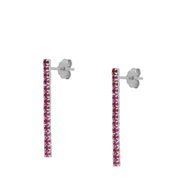 Pendientes Manly Fucsia Silver