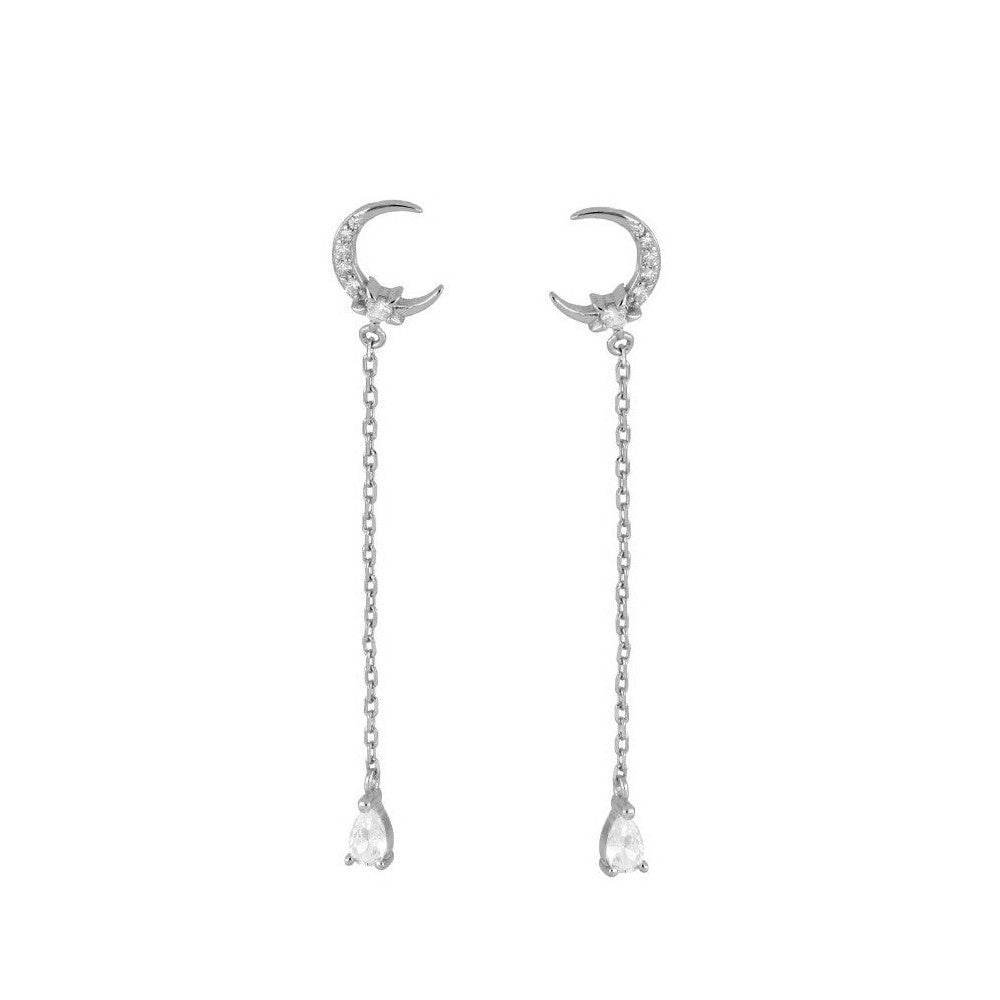 Moon Sandy Silver Earrings