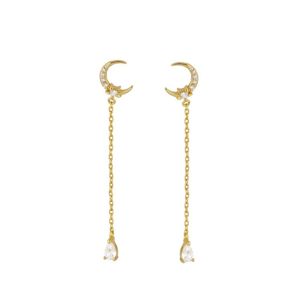 Moon Sandy Gold Earrings