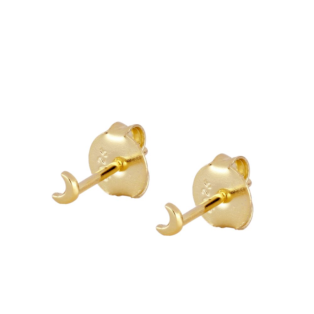 Mini Moon Gold Earrings