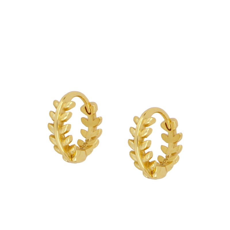 Pendientes Aro Hoja Gold