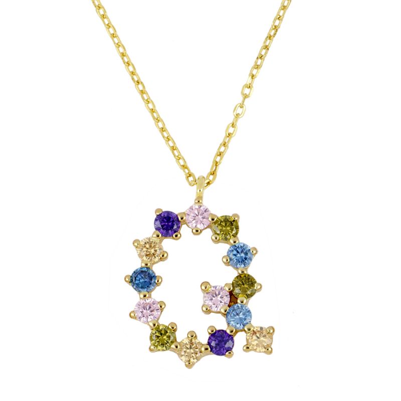 Goldkette mit farbigem Buchstaben