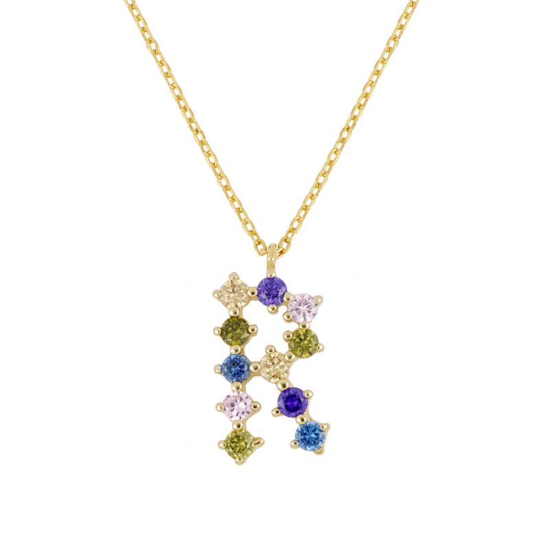 Goldkette mit farbigem Buchstaben