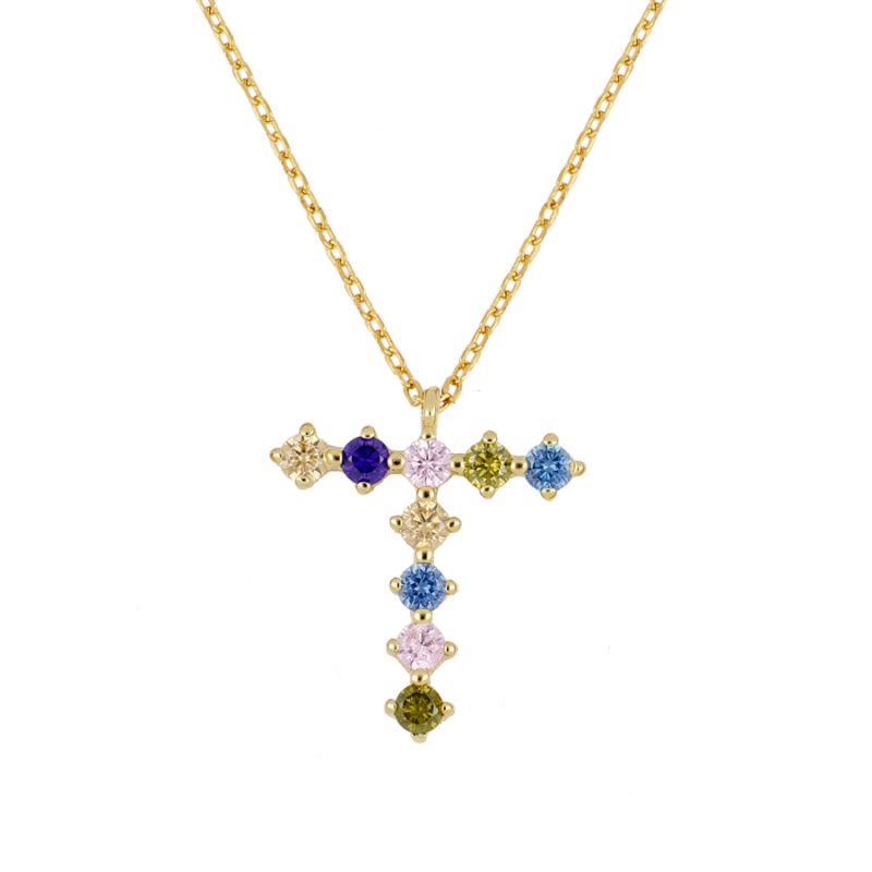 Goldkette mit farbigem Buchstaben